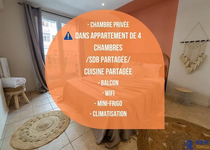 Chambre 1 René CASSINBalconWIFIMini-frigoTV